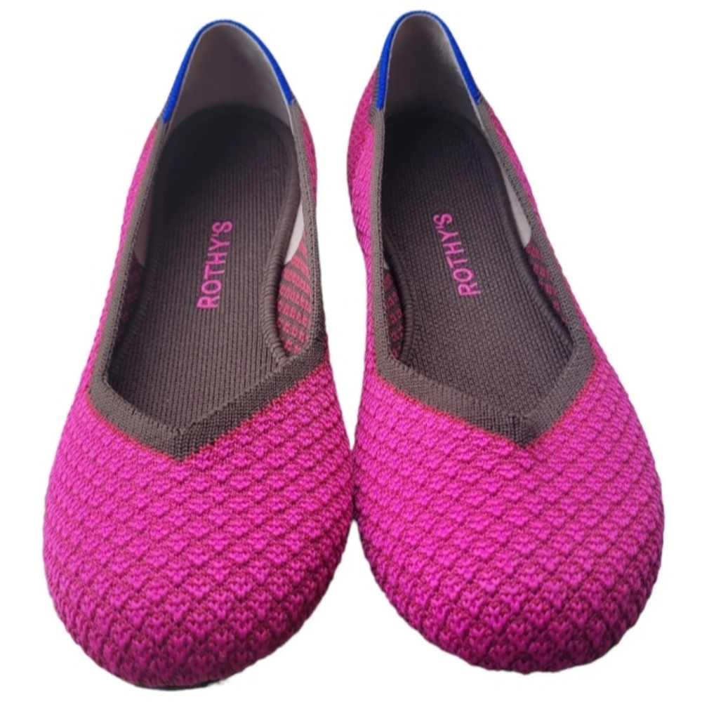 Rothy’s Magenta The Flat Womens Limited Edition Round Toe Textured Excellent